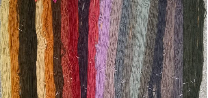 mushroom-dyed wool rainbow